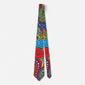 Cravate Motif abstrait vibrant de Paisley (Devant)