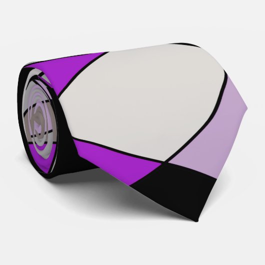 Cravate motif Abstrait - violet. (Roulé)