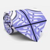 Cravate Motif Abstrait violet blanc (Roulé)