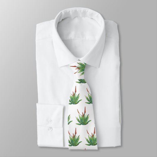 Cravate Motif Aloe Vera (Attaché)