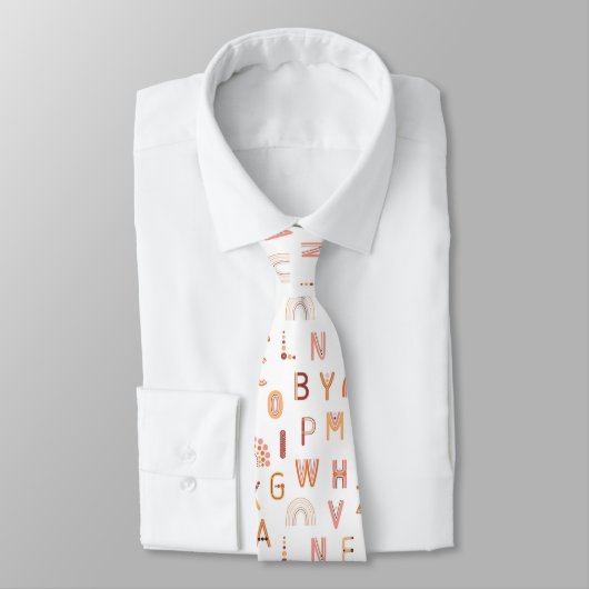 Cravate Motif Alphabet arc-en-ciel amusant (Attaché)