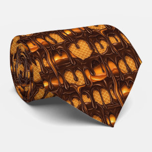 Cravate Motif amusant de glace fondue en mosaïque