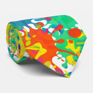 Cravate motif amusant de peinture splash
