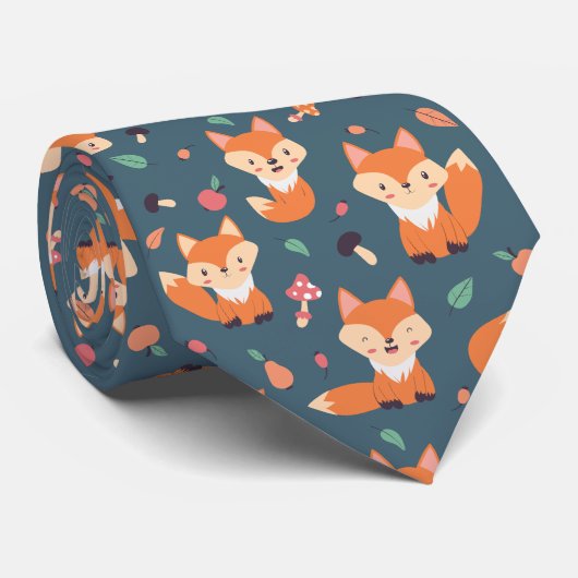Cravate Motif animal de la petite Orange Fox (Roulé)