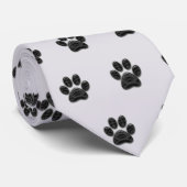 Cravate Motif animal Empreinte de patte de chien noir uniq (Roulé)