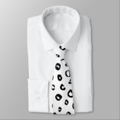 Cravate Motif animal Léopard moderne blanc et noir (Attaché)