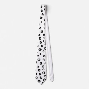 Cravate Motif animal Léopard moderne blanc et noir