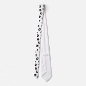 Cravate Motif animal Léopard moderne blanc et noir (Dos)