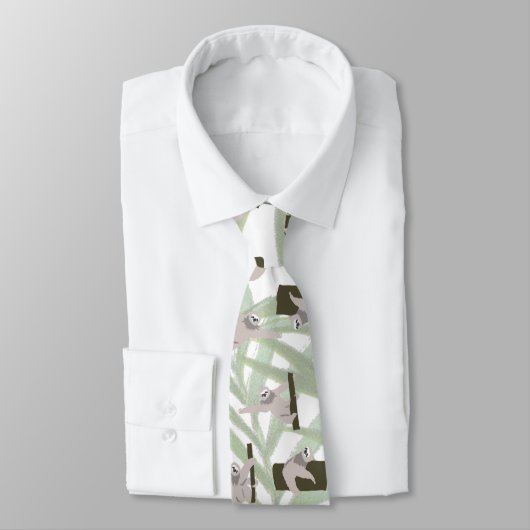 Cravate Motif animal mignon Sloth en forêt sauvage (Attaché)
