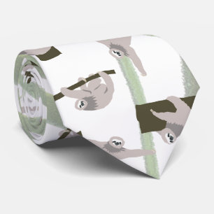 Cravate Motif animal mignon Sloth en forêt sauvage