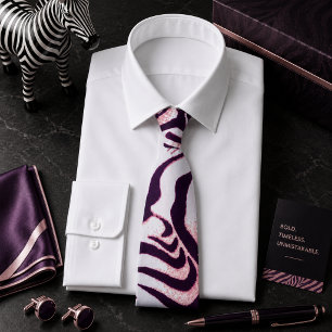 Cravate Motif animal sauvage zèbre coloré
