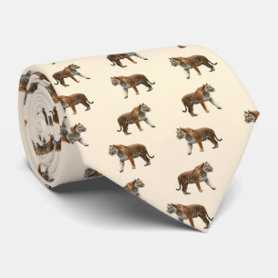 Cravate Motif animalier de tigre du Bengale