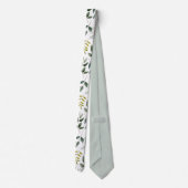 Cravate Motif aquarelle de feuilles vertes monogrammées (Dos)
