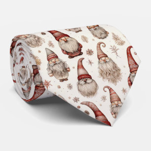 Cravate Motif aquarelle de gnome rustique vintage de jardi