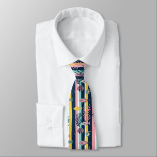 Cravate Motif aquarelle nautique rétro (7)
