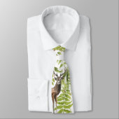 Cravate motif aquarelle transparent avec cerf sur feuille (Attaché)