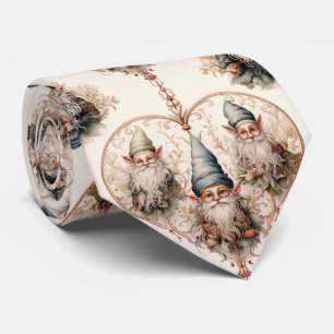 Cravate Motif aquarelle vintage de nain de jardin Cottagec