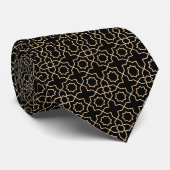 Cravate Motif arabe en or noir (Roulé)