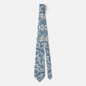 Cravate Motif arabe Floral Orné Bleu (Devant)