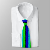 Cravate Motif arc-en-ciel bleu vert abstrait 3D (Attaché)