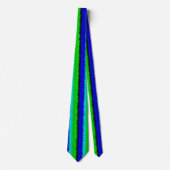 Cravate Motif arc-en-ciel bleu vert abstrait 3D (Devant)