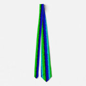 Cravate Motif arc-en-ciel bleu vert abstrait 3D (Dos)