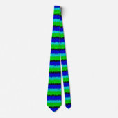 Cravate Motif arc-en-ciel bleu vert abstrait 3D (Devant)