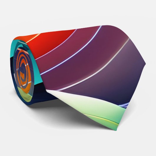 Cravate Motif arc-en-ciel des vagues de l'océan Abstrait (Roulé)