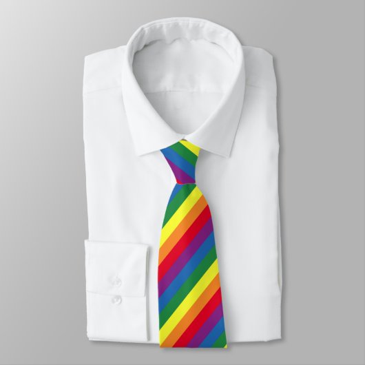 Cravate Motif arc-en-ciel diagonal (Attaché)