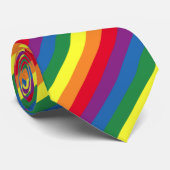Cravate Motif arc-en-ciel diagonal (Roulé)