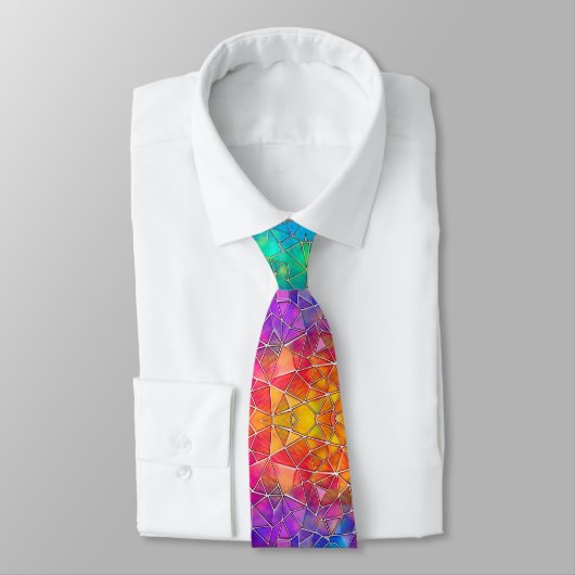 Cravate Motif arc-en-ciel en verre tendu (Attaché)