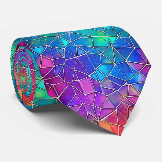Cravate Motif arc-en-ciel en verre tendu (Roulé)