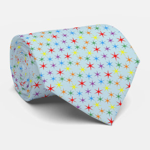 Cravate Motif arc-en-ciel mini étoiles