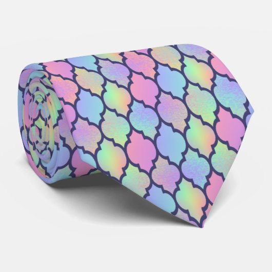 Cravate Motif arc-en-ciel Quartrefoil (Roulé)