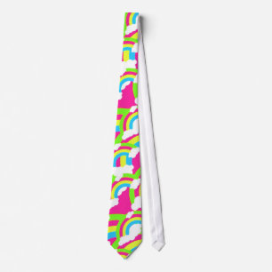 Cravate Motif arc-en-ciel rose chaud