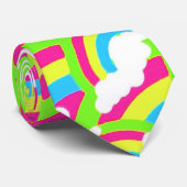 Cravate Motif arc-en-ciel rose chaud (Roulé)