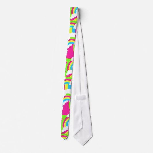 Cravate Motif arc-en-ciel rose chaud (Dos)