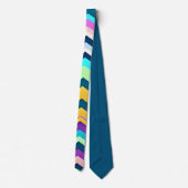 Cravate Motif arc-en-ciel Zig zagging pastel (Dos)