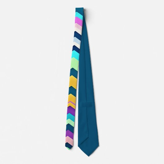 Cravate Motif arc-en-ciel Zig zagging pastel (Dos)