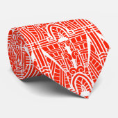 Cravate Motif architectural de Deco, mandarine (Roulé)