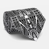 Cravate Motif architectural de Deco, noir et blanc (Roulé)