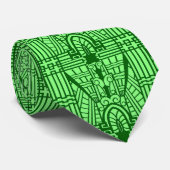 Cravate Motif architectural de Deco, vert de jade léger (Roulé)