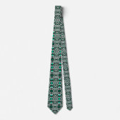 Cravate Motif argent et émeraude (Devant)