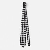 Cravate Motif Argyll noir et blanc (Devant)