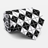 Cravate Motif Argyll noir et blanc (Roulé)