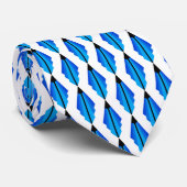 Cravate Motif Art déco 3 en bleu (Roulé)