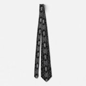 Cravate Motif Art déco argenté et noir (Dos)