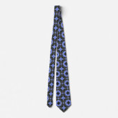 Cravate Motif Art déco en bleu et noir no2 (Dos)