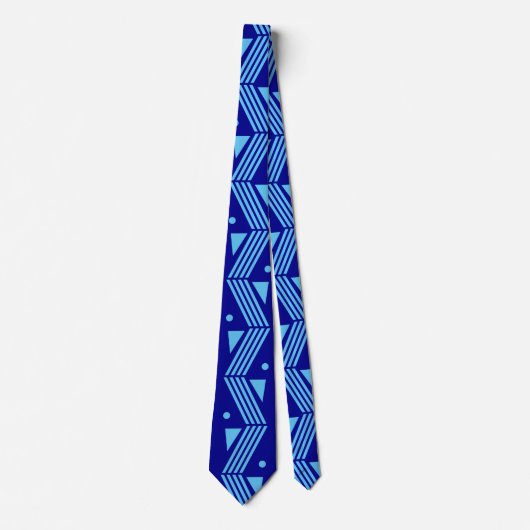 Cravate motif art déco - en bleu foncé (Devant)