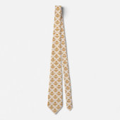 Cravate Motif Art déco en or et blanc avec rhombus (Devant)